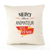 Housse de Coussin Premium Merci Animateur Génial - Coton Canvas Fairtrade Beige Idée Cadeau Décoration Canapé