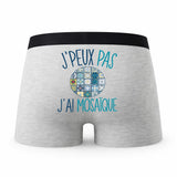 Caleçon Mosaique - Humour Boxer Gris Idée Cadeau Passion