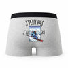 Caleçon Ski - Humour Boxer Gris Idée Cadeau Passion