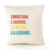 Housse de Coussin Premium Christian Mythe Légende Vintage - Coton Canvas Fairtrade Beige Idée Cadeau Décoration Canapé