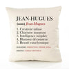 Housse de Coussin Premium Jean-Hugues Définition - Coton Canvas Fairtrade Beige Idée Cadeau Décoration Canapé 40x40
