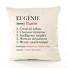 Housse de Coussin Premium Eugénie Définition - Coton Canvas Fairtrade Beige Idée Cadeau Décoration Canapé