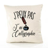 Housse de Coussin Premium Calligraphie Version Blanc - Coton Canvas Fairtrade Beige Idée Cadeau Décoration Canapé