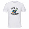 Maillot de Sport Homme Snowboard J'peux Pas - T-Shirt Respirant Polyester Manches Courtes - Cadeau Sportif Anniversaire Noël Fête des Pères