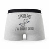 Caleçon Double Dutch - Humour Boxer Gris Idée Cadeau Passion