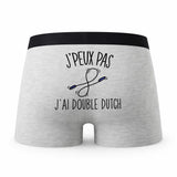 Caleçon Double Dutch - Humour Boxer Gris Idée Cadeau Passion