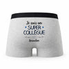 Caleçon Brandon Un Super Collègue - Humour Boxer Gris Idée Cadeau
