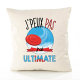 Housse de Coussin Premium Ultimate freesbe - Coton Canvas Fairtrade Beige Idée Cadeau Décoration Canapé