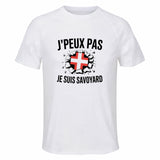 Maillot de Sport Homme Savoyard J'peux Pas - T-Shirt Respirant Polyester Manches Courtes - Cadeau Sportif Anniversaire Noël Fête des Pères