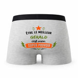 Caleçon gris Meilleur Gerald Super Pouvoir Cadeau homme Boxer Humour Papa