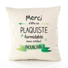Housse de Coussin Premium Merci Plaquiste Inoubliable - Coton Canvas Fairtrade Beige Idée Cadeau Décoration Canapé