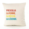 Housse de Coussin Premium Prescillia la Déesse la Légende Vintage - Coton Canvas Fairtrade Beige Idée Cadeau Décoration Canapé