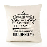 Housse de Coussin Premium auxiliaire de Vie Grand cru - Coton Canvas Fairtrade Beige Idée Cadeau Décoration Canapé