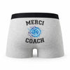 Caleçon Merci Volleyball - Humour Boxer Gris Passion Sport Idée Cadeau