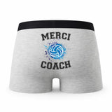 Caleçon Merci Volleyball - Humour Boxer Gris Passion Sport Idée Cadeau