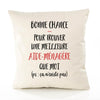 Housse de Coussin Premium Aide-Ménagère ça n'existe Pas - Coton Canvas Fairtrade Beige Idée Cadeau Décoration Canapé