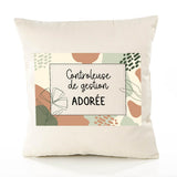 Housse de Coussin Femme Contrôleuse de Gestion Adorée Design Graphique déco Salon canapé Chambre Cadeau Femme Anniversaire noël Coussin décoratif Motif Floral