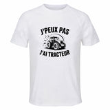 Maillot de Sport Homme Tracteur J'peux Pas - T-Shirt Respirant Polyester Manches Courtes - Cadeau Sportif Anniversaire Noël Fête des Pères