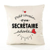 Housse de Coussin Premium Secretaire d'amour - Coton Canvas Fairtrade Beige Idée Cadeau Décoration Canapé 40x40