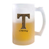 Verre à Bière Thierry Lettre Viking | Chope de Bière Pinte | Idée Cadeau Prénom Motard Jeux de Rôle Vidéo Anniversaire Papa Collègue Départ Retraite Noël