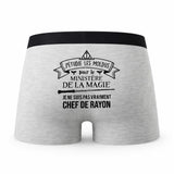 Caleçon Chef De Rayon Ministère de la Magie - Humour Boxer Gris Idée Cadeau