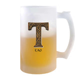 Verre à Bière Tao Lettre Viking | Chope de Bière Pinte | Idée Cadeau Prénom Motard Jeux de Rôle Vidéo Anniversaire Papa Collègue Départ Retraite Noël