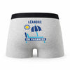 Caleçon Leandre en Vacances - Humour Boxer Gris Idée Cadeau