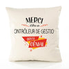Housse de Coussin Premium Merci Contrôleur de Gestion Génial - Coton Canvas Fairtrade Beige Idée Cadeau Décoration Canapé