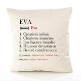 Housse de Coussin Premium Eva Définition - Coton Canvas Fairtrade Beige Idée Cadeau Décoration Canapé