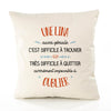 Housse de Coussin Premium Une Lina Aussi géniale - Coton Canvas Fairtrade Beige Idée Cadeau Décoration Canapé