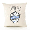 Housse de Coussin Premium Ski de Fond Version Blanc - Coton Canvas Fairtrade Beige Idée Cadeau Décoration Canapé