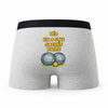 Caleçon Leo en a Une Sacrée Paire - Humour Boxer Gris Idée Cadeau - Taille XL