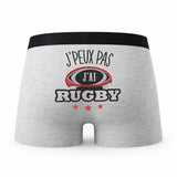 Caleçon Rugby - Humour Boxer Gris Idée Cadeau Passion