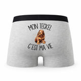 Caleçon Teckel - Humour Boxer Gris Passion Idée Cadeau