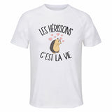 Maillot de Sport Homme Herisson C'est La Vie - T-Shirt Respirant Polyester Manches Courtes - Cadeau Sportif Anniversaire Noël Fête des Pères