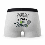 Caleçon Tennis 2 - Humour Boxer Gris Idée Cadeau Passion