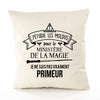Housse de Coussin Premium primeur Ministère Magie Homme - Coton Canvas Fairtrade Beige Idée Cadeau Décoration Canapé