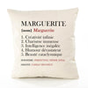Housse de Coussin Premium Marguerite Définition - Coton Canvas Fairtrade Beige Idée Cadeau Décoration Canapé