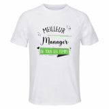 Maillot de Sport Homme Meilleur Manager De Tous Les Temps - T-Shirt Respirant Polyester Manches Courtes - Cadeau Sportif Anniversaire Noël Fête des Pères