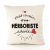 Housse de Coussin Premium Herboriste d'amour - Coton Canvas Fairtrade Beige Idée Cadeau Décoration Canapé 40x40