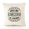 Housse de Coussin Premium Adeline Déesse légende Noire - Coton Canvas Fairtrade Beige Idée Cadeau Décoration Canapé