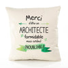 Housse de Coussin Premium Merci Architecte Inoubliable - Coton Canvas Fairtrade Beige Idée Cadeau Décoration Canapé