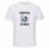 Maillot de Sport Homme Voile J'peux Pas - T-Shirt Respirant Polyester Manches Courtes - Cadeau Sportif Anniversaire Noël Fête des Pères