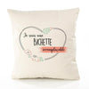 Housse de Coussin Premium Bichette irremplaçable - Coton Canvas Fairtrade Beige Idée Cadeau Décoration Canapé