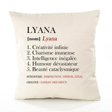 Housse de Coussin Premium Lyana Définition - Coton Canvas Fairtrade Beige Idée Cadeau Décoration Canapé