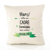 Housse de Coussin Premium Merci Cadre Inoubliable Femme - Coton Canvas Fairtrade Beige Idée Cadeau Décoration Canapé