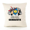 Housse de Coussin Premium Super Garagiste - Coton Canvas Fairtrade Beige Idée Cadeau Décoration Canapé