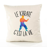 Housse de Coussin Premium karaté - Coton Canvas Fairtrade Beige Idée Cadeau Décoration Canapé 40x40