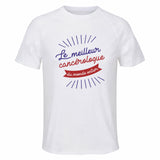 Maillot de Sport Homme Cancerologue Meilleur Monde - T-Shirt Respirant Polyester Manches Courtes - Cadeau Sportif Anniversaire Noël Fête des Pères