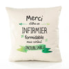 Housse de Coussin Premium Merci Infirmier Inoubliable - Coton Canvas Fairtrade Beige Idée Cadeau Décoration Canapé